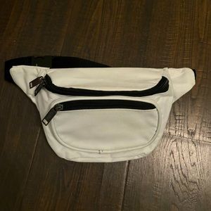 Unisex white fanny pack